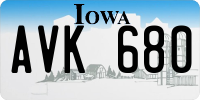IA license plate AVK680