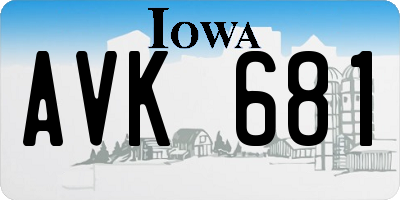 IA license plate AVK681