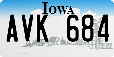 IA license plate AVK684