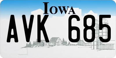 IA license plate AVK685