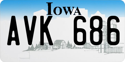 IA license plate AVK686