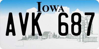 IA license plate AVK687