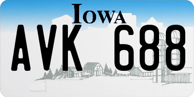 IA license plate AVK688