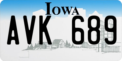 IA license plate AVK689