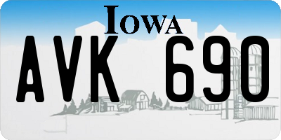 IA license plate AVK690