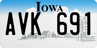 IA license plate AVK691
