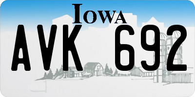 IA license plate AVK692