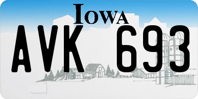 IA license plate AVK693