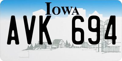 IA license plate AVK694