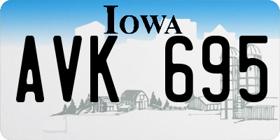 IA license plate AVK695
