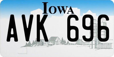 IA license plate AVK696