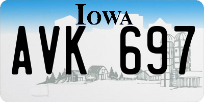 IA license plate AVK697