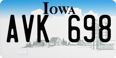 IA license plate AVK698