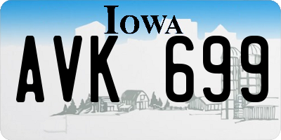 IA license plate AVK699