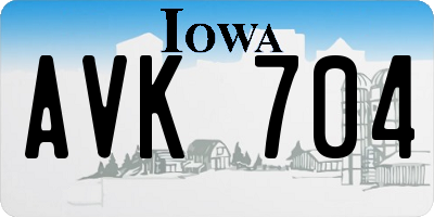 IA license plate AVK704