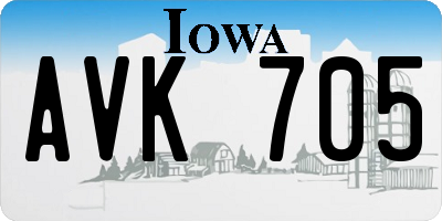 IA license plate AVK705