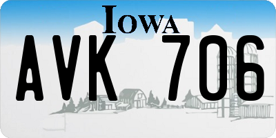 IA license plate AVK706