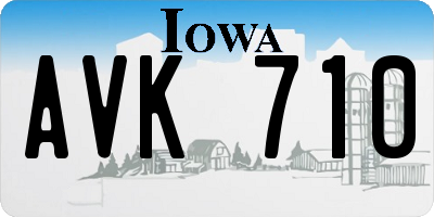 IA license plate AVK710