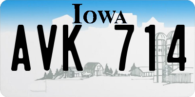IA license plate AVK714