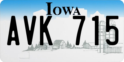 IA license plate AVK715