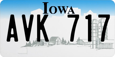 IA license plate AVK717