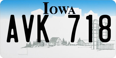 IA license plate AVK718