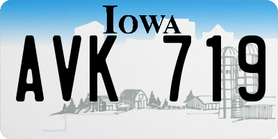 IA license plate AVK719