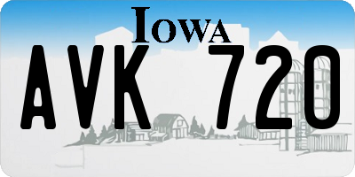 IA license plate AVK720