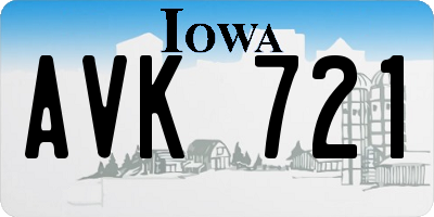 IA license plate AVK721