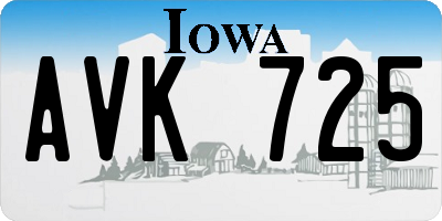 IA license plate AVK725