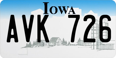 IA license plate AVK726
