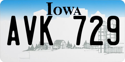 IA license plate AVK729