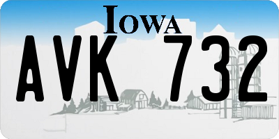 IA license plate AVK732