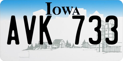 IA license plate AVK733