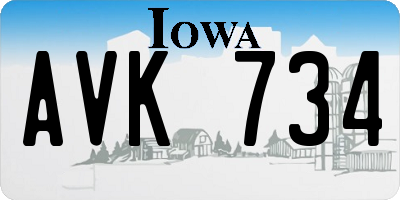 IA license plate AVK734