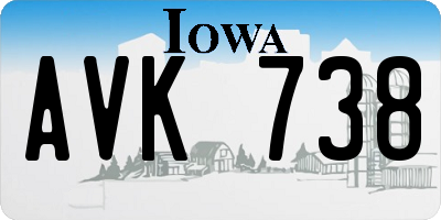 IA license plate AVK738