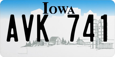 IA license plate AVK741