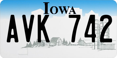 IA license plate AVK742