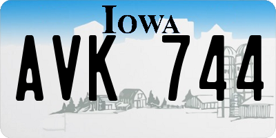 IA license plate AVK744