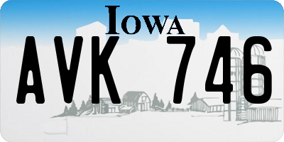 IA license plate AVK746
