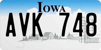 IA license plate AVK748