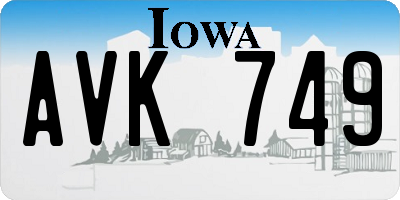 IA license plate AVK749