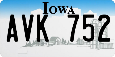 IA license plate AVK752