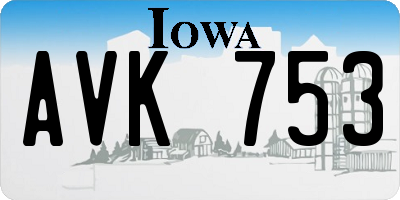 IA license plate AVK753