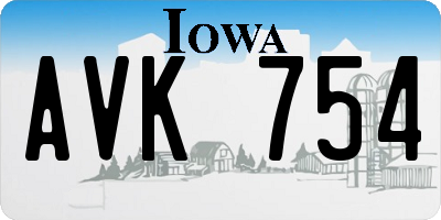 IA license plate AVK754