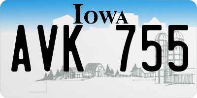 IA license plate AVK755