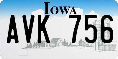 IA license plate AVK756