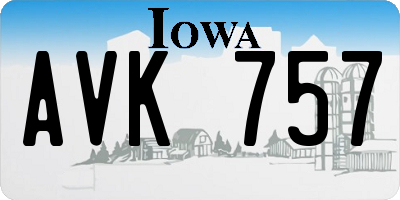 IA license plate AVK757
