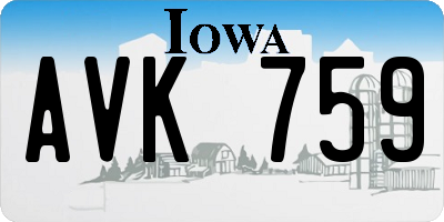 IA license plate AVK759