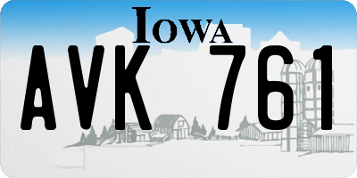 IA license plate AVK761